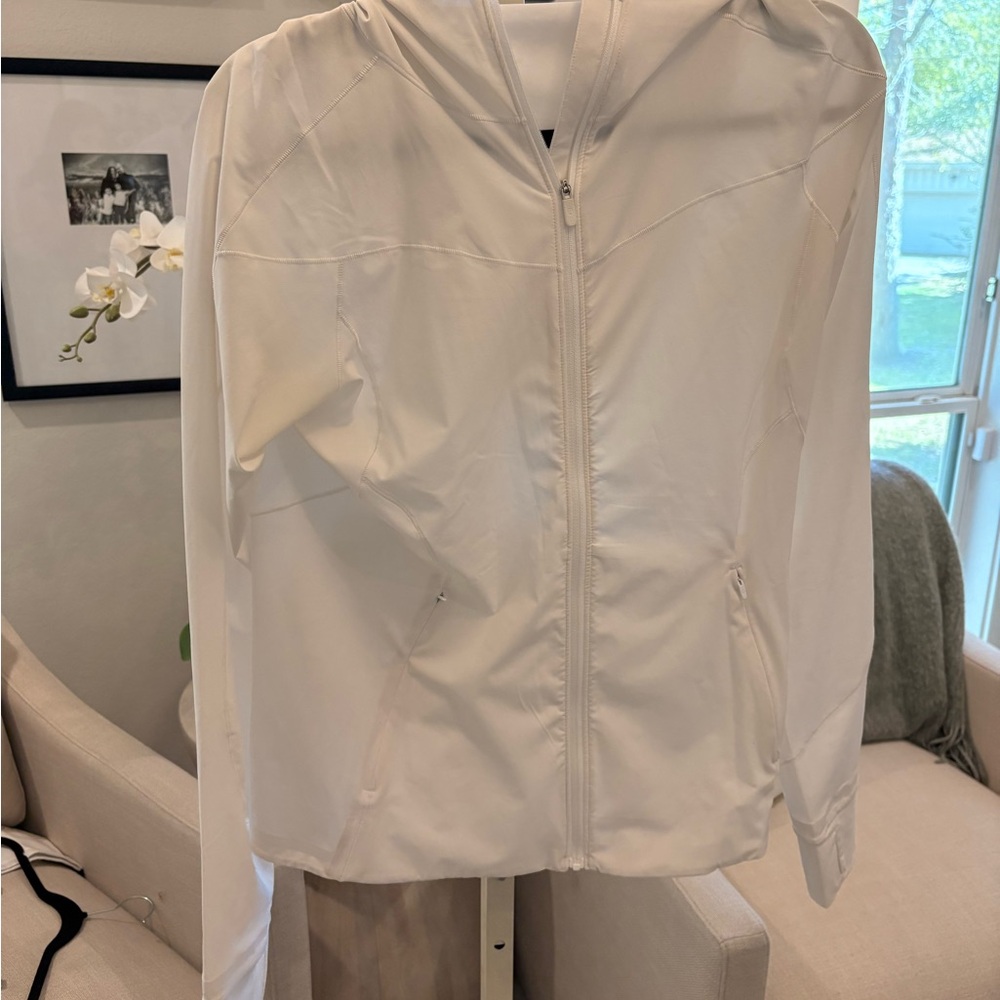 lululemon athletica White Hooded Zip-Up Utility Jacket